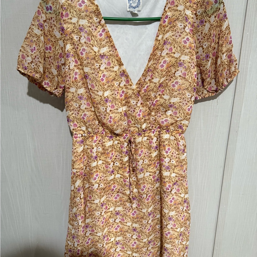 Floral V-Neck Women's Dress